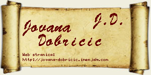 Jovana Dobričić vizit kartica
